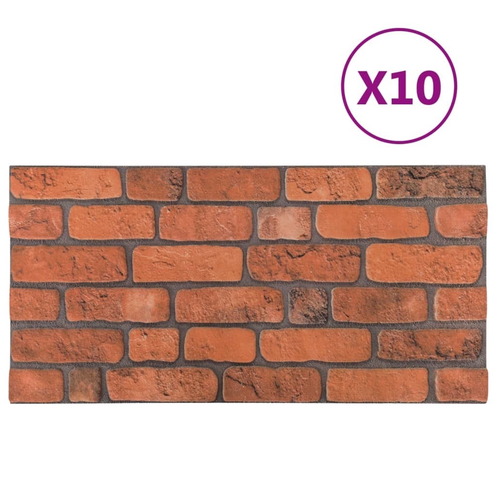 3D Wall Panels with Terracotta Brick Design 10 pcs EPS