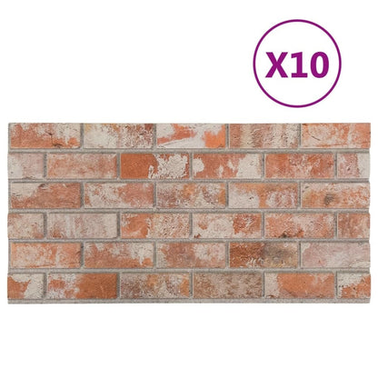 3D Wall Panels with Red Brick Design 10 pcs EPS