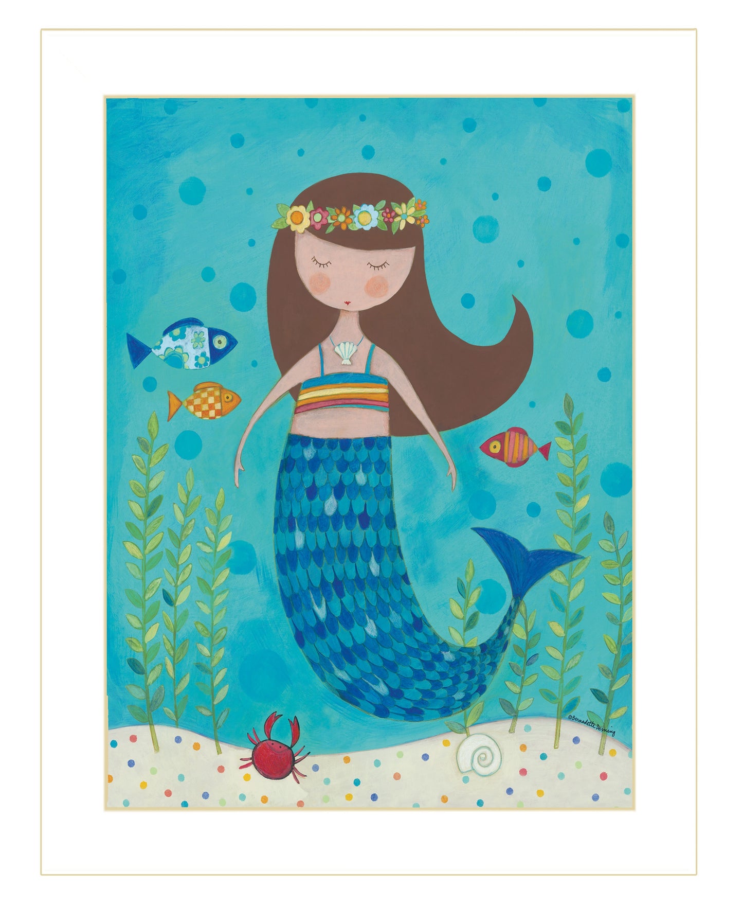 "Under the Sea" by Bernadette Deming, Ready to Hang Framed Print, White Frame