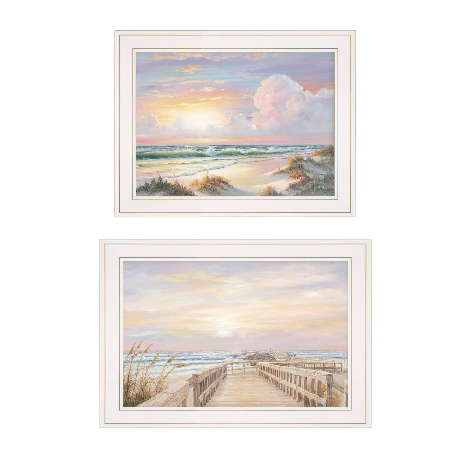 "Sunrise-Sunset" 2-Piece Vignette by Georgia Janisse, White Frame