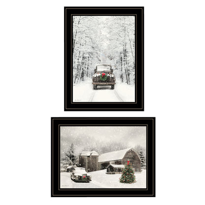 "Antique Christmas" 2-Piece Vignette by Lori Deiter, Black Frame