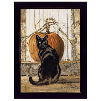 "Black Cat" By Bonnie Mohr, Ready to Hang Framed Print, Black Frame