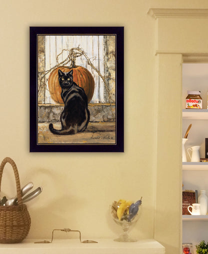 "Black Cat" By Bonnie Mohr, Ready to Hang Framed Print, Black Frame