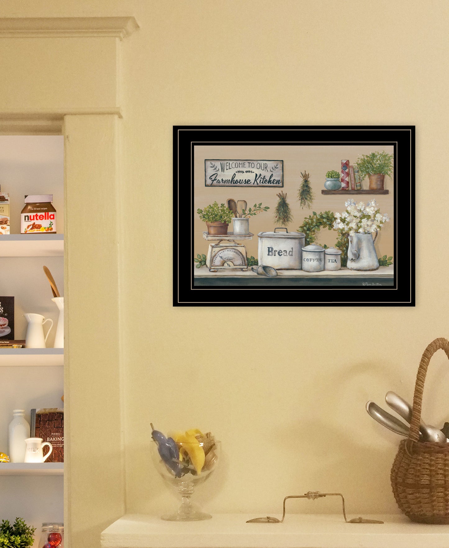 "Garden Farmhouse Kitchen" By Pam Britton, Ready to Hang Framed Print, Black Frame