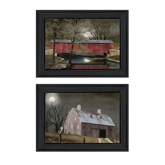 "Midnight Moon" 2-Piece Vignette By Billy Jacobs, Black Frame