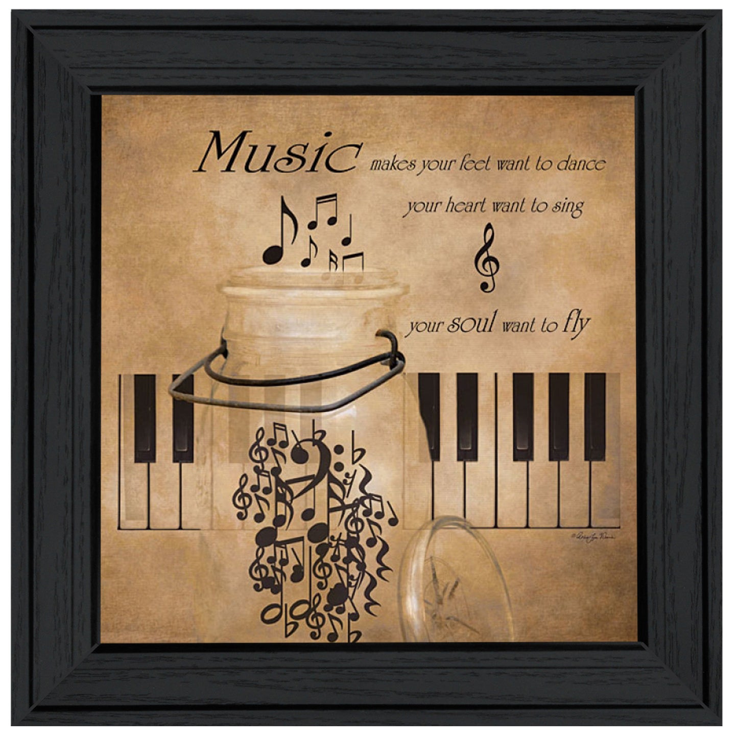 "Music" By Robin-Lee Vieira, Ready to Hang Framed Print, Black Frame