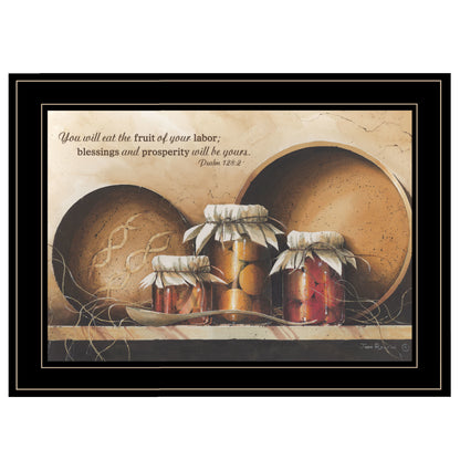 "Blessings and Prosperity" By John Rossini, Ready to Hang Framed Print, Black Frame