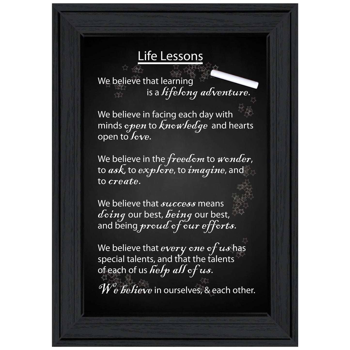 "Life Lessons" By Trendy Decor 4U, Ready to Hang Framed Print, Black Frame