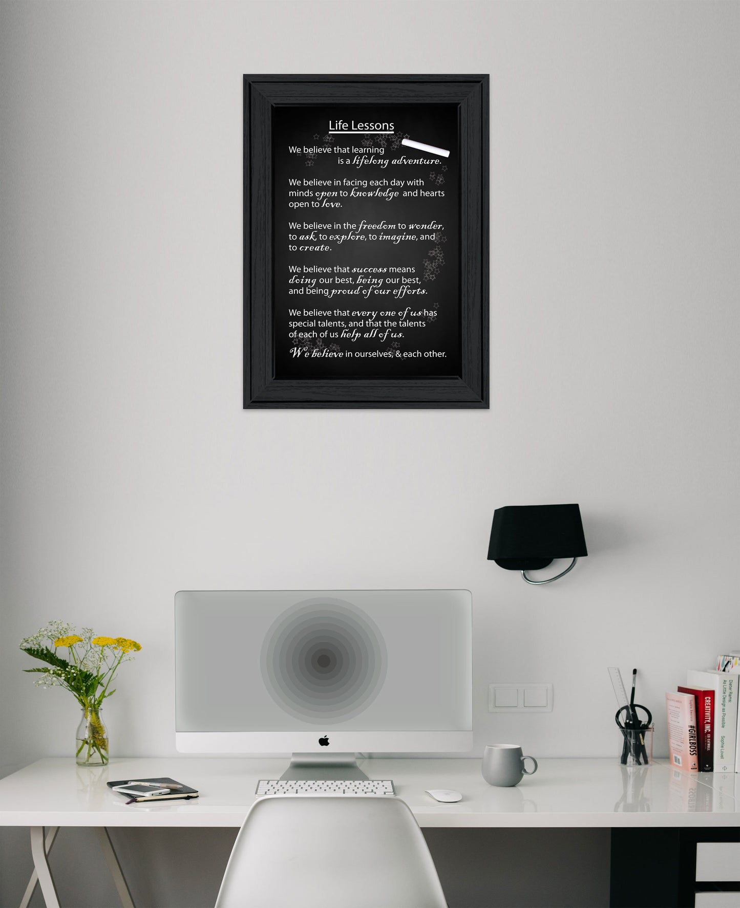 "Life Lessons" By Trendy Decor 4U, Ready to Hang Framed Print, Black Frame