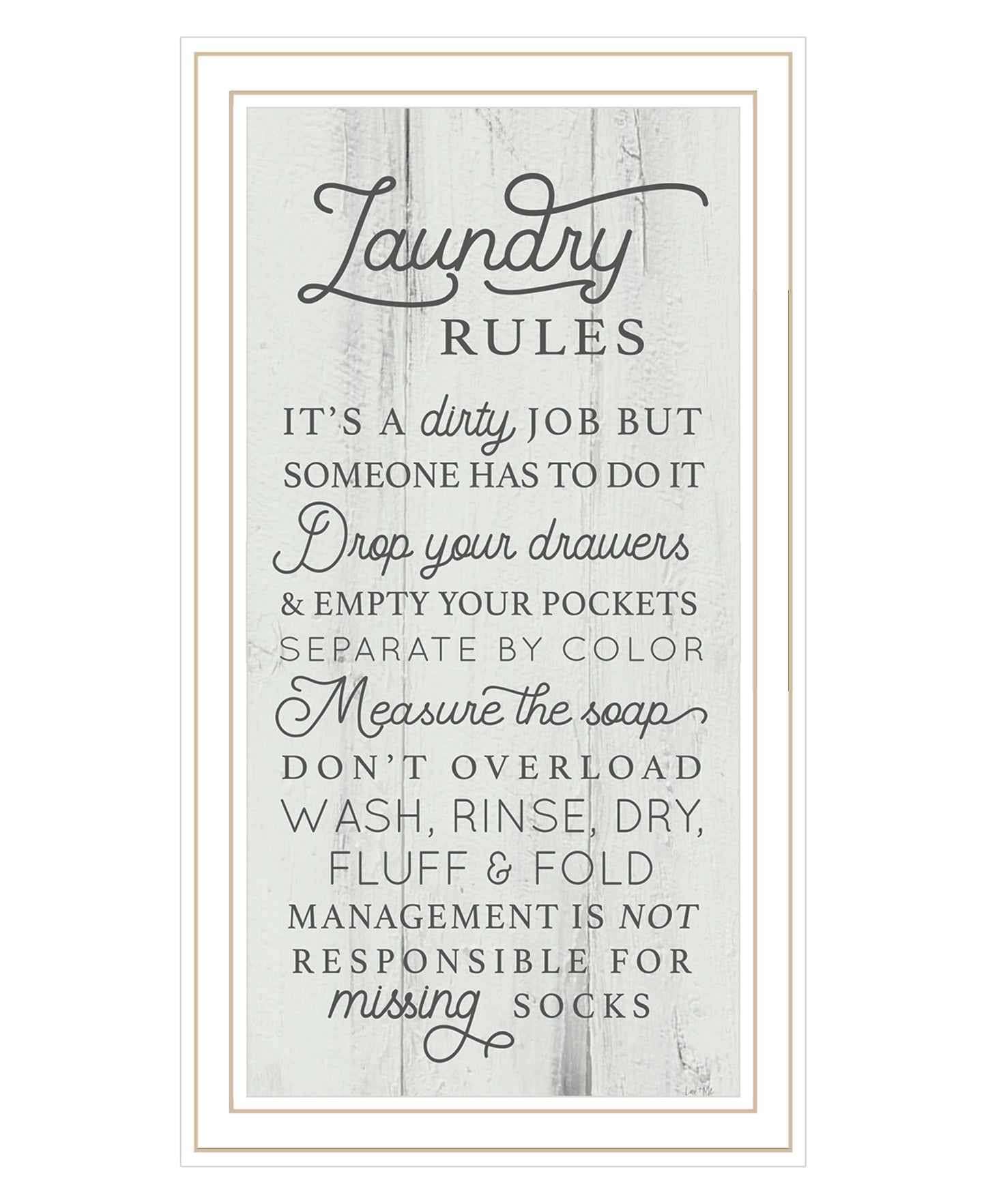 "Laundry Rules" by Lux+ Me Designs, Ready to Hang Framed Print, White Frame