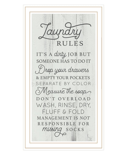 "Laundry Rules" by Lux+ Me Designs, Ready to Hang Framed Print, White Frame