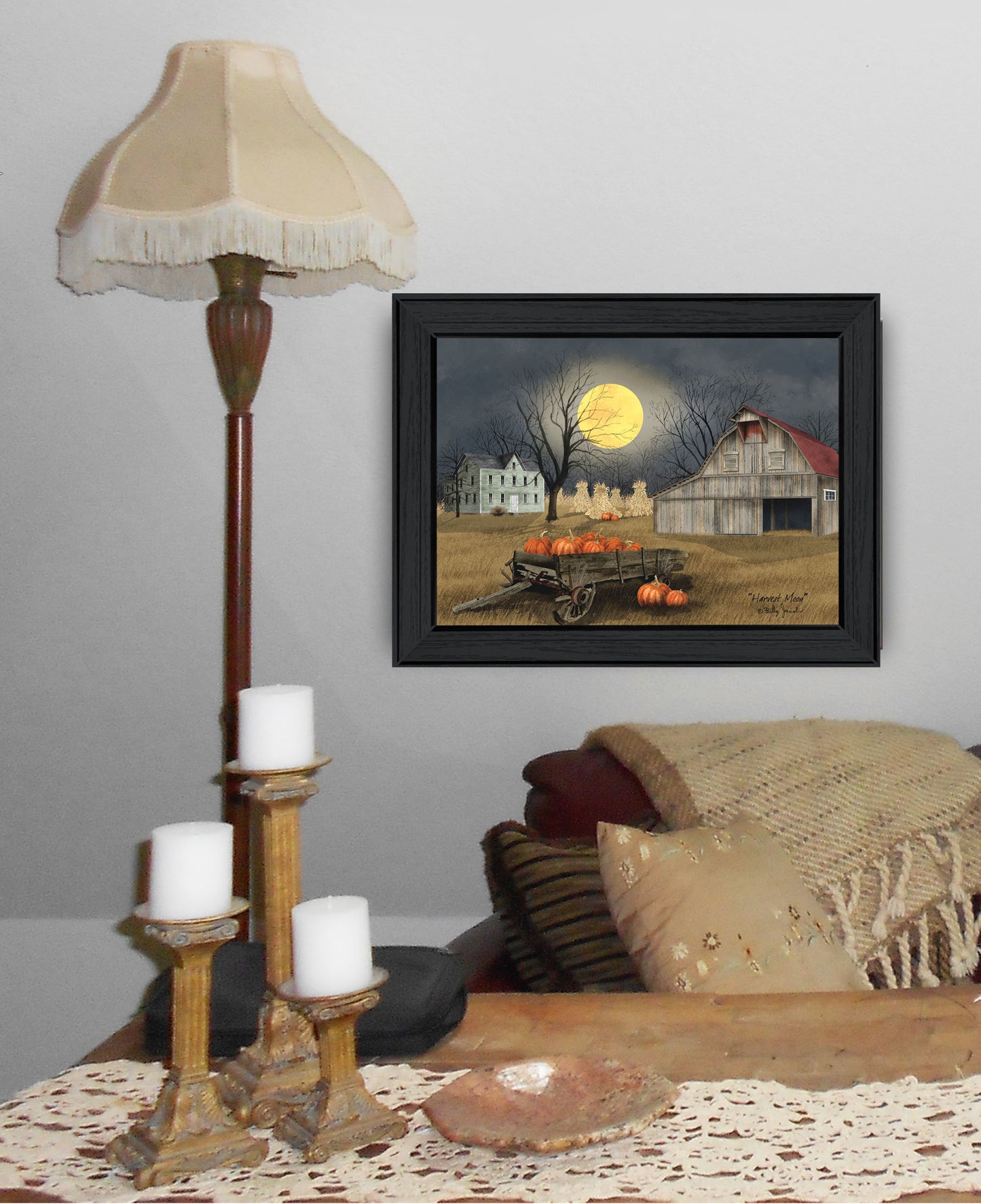 "Harvest Moon" By Billy Jacobs, Ready to Hang Framed Print, Black Frame