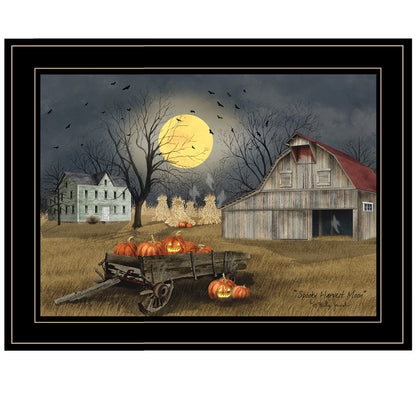 "Spooky Harvest Moon" By Billy Jacobs, Ready to Hang Framed Print, Black Frame