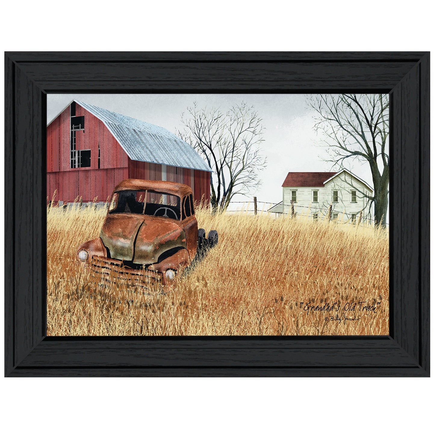 "Granddad's Old Truck" By Billy Jacobs, Ready to Hang Framed Print, Black Frame