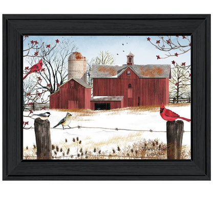 "Winter Friends" By Billy Jacobs, Ready to Hang Framed Print, Black Frame