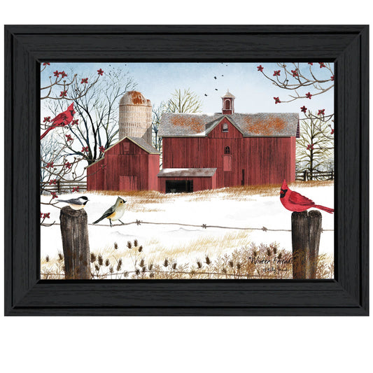 "Winter Friends" By Billy Jacobs, Ready to Hang Framed Print, Black Frame