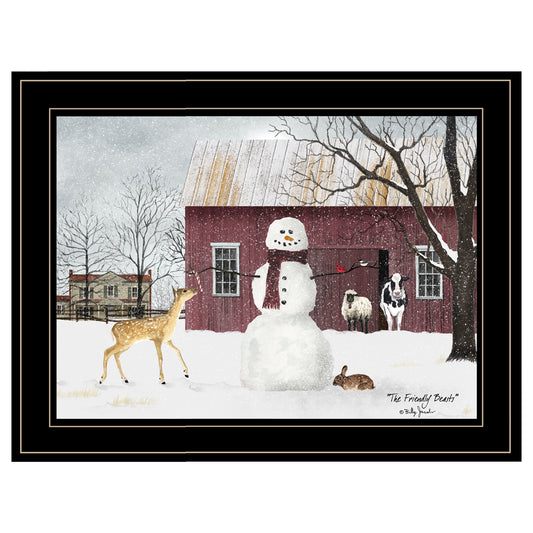 "The Friendly Beasts" By Billy Jacobs, Ready to Hang Framed Print, Black Frame