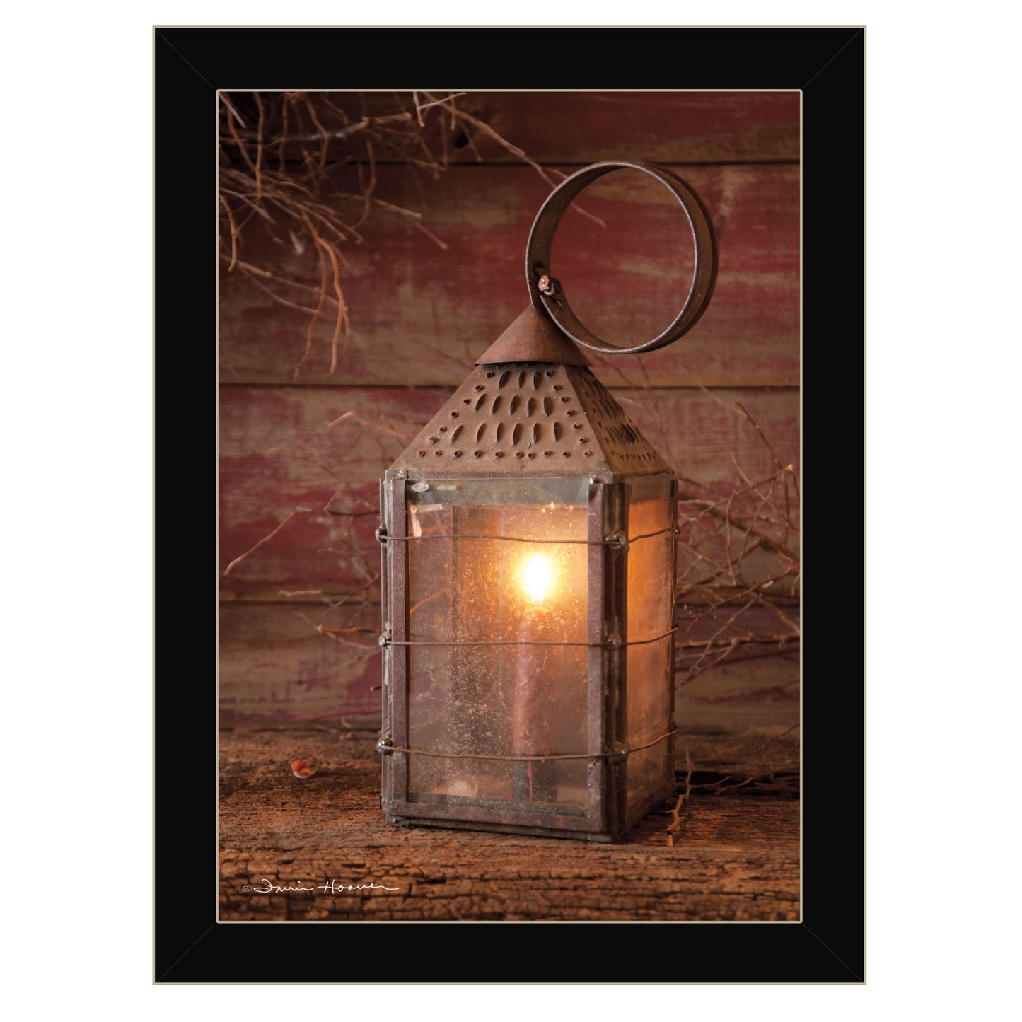 "Innkeeper's Lantern" By Irvin Hoover, Ready to Hang Framed Print, Black Frame