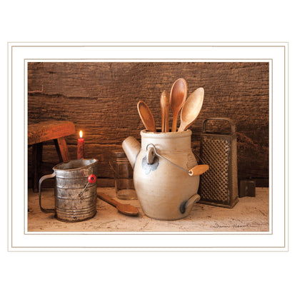 "Grandma's Kitchen Tools" By Irvin Hoover, Ready to Hang Framed Print, White Frame