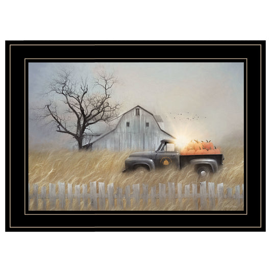 "Fall Pumpkin Harvest" By Lori Deiter, Ready to Hang Framed Print, Black Frame