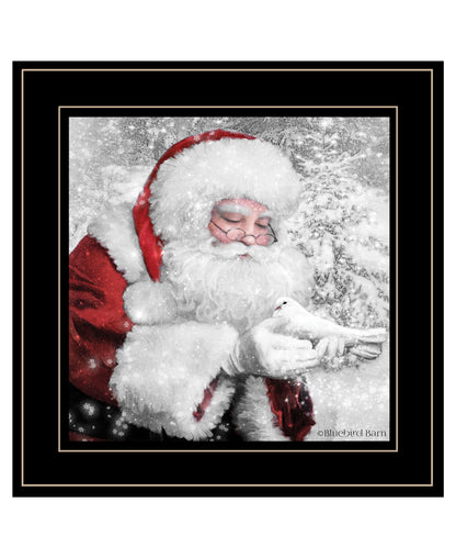 "Santa's Little Friends" by Bluebird Barn, Ready to Hang Framed Print, Black Frame