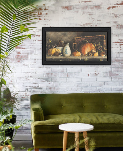 "Pumpkin & Pods" by Artisan John Rossini, Ready to Hang Framed Print, Black Frame