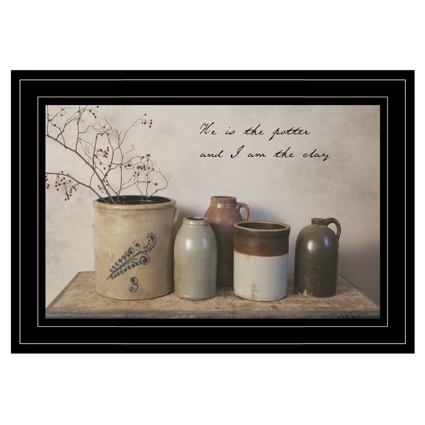 "He is the Potter" By Billy Jacobs, Ready to Hang Framed Print, Black Frame