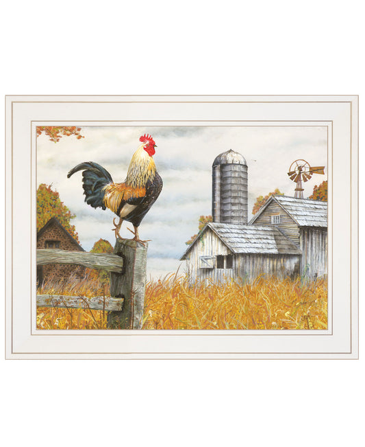 "Down on the Farm II" by Artisan Ed Wargo, Ready to Hang Framed Print, White Frame