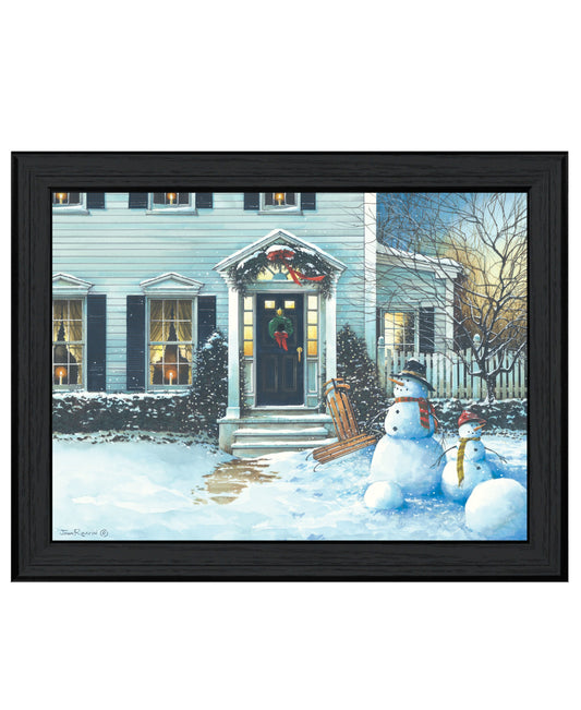 "December Lights" by Artisan John Rossini, Ready to Hang Framed Print, Black Frame