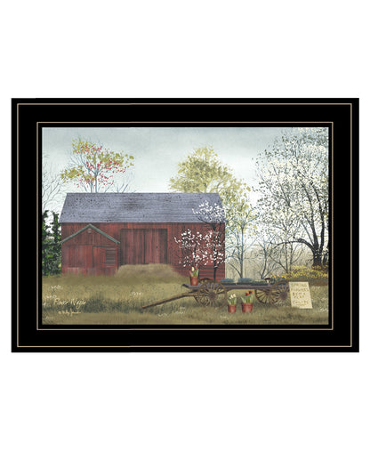 "Flower Wagon" by Artisan Billy Jacobs, Ready to Hang Framed Print, Black Frame