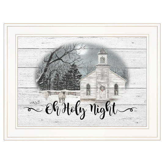 "OH HOLY Night" By" By Billy Jacobs, Ready to Hang Framed Print, White Frame