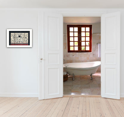 "Bathroom" by Linda Spivey, Ready to Hang Framed Print, White Frame