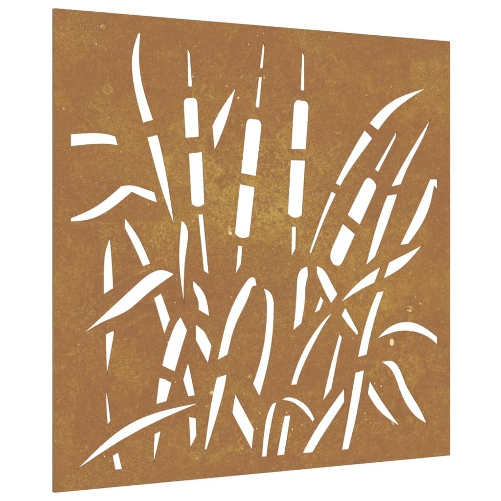 Patio Wall Decoration 21.7"x21.7" Corten Steel Grass Design