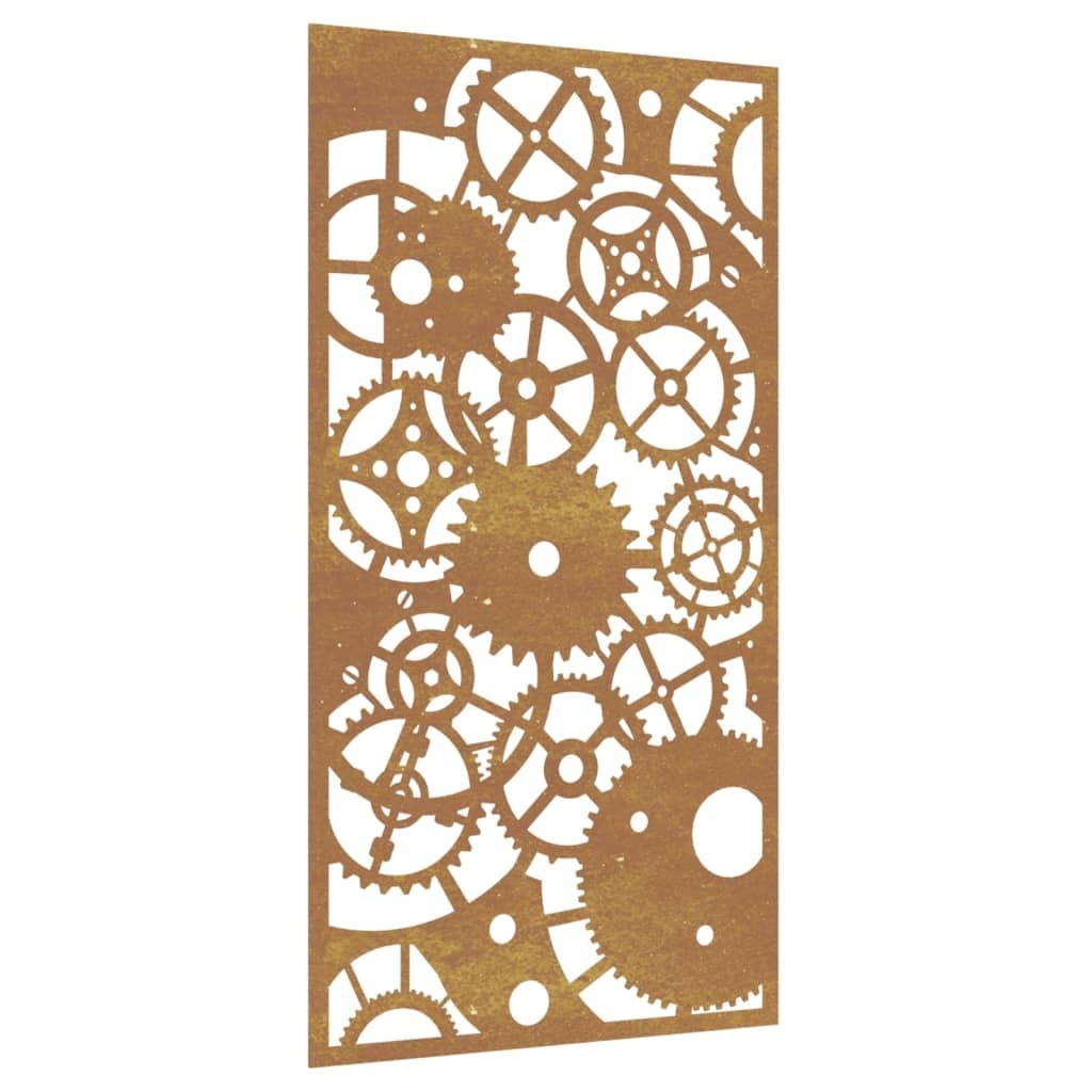 Patio Wall Decoration 41.3"x21.7" Corten Steel Gear Wheel Design