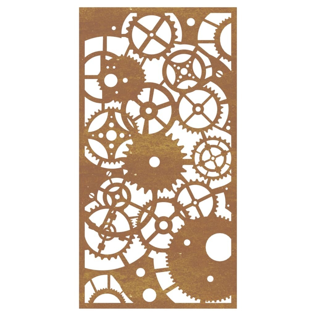 Patio Wall Decoration 41.3"x21.7" Corten Steel Gear Wheel Design