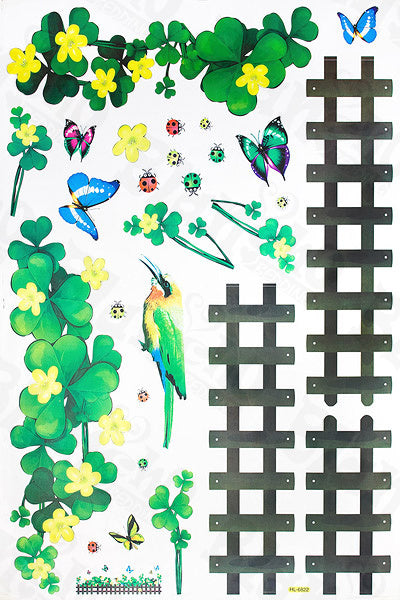 Green Fence 2 - X-Large Wall Decals Stickers Appliques Home Decor