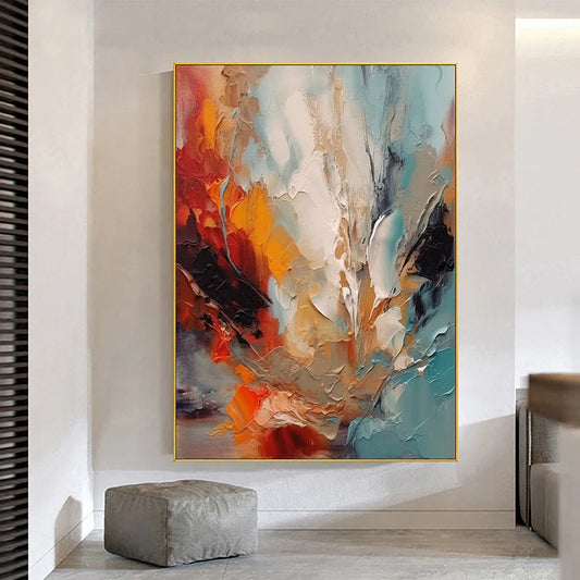 Modern Colorful Abstract Oil Painting On Canvas Colorful Wall Art Colorful Acrylic Painting Multicolour Wall Art Living Room Home Decor Gift