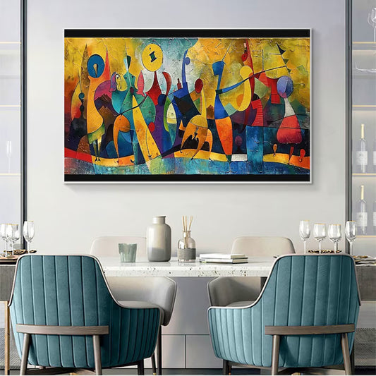 Abstract Colored Figures Oil Painting on Canvas Large Wall Art Original Famous Painting Modern Wall Art Living Room Home Decor Picasso Art