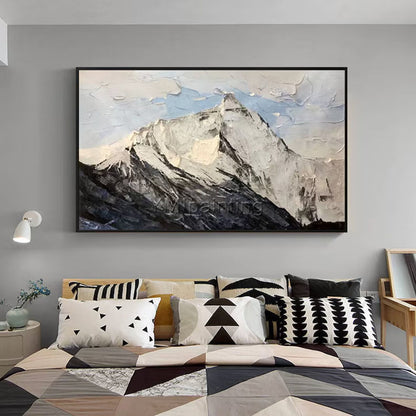 Hand Painted Snow Mountain Oil Abstract Paintings On Canvas Original Extra Large Wall Pictures Palette Knife Heavy Texture Home Decor Cuadro Abstracto