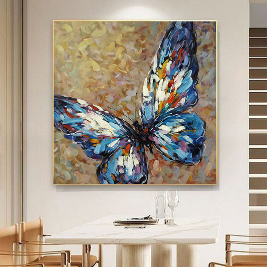 Original Hand Painted Butterfly Oil Painting On Canvas Modern Impressionist Animal Art Thick Paints Heavy Texture Abstract Animal Painting Wall Art For Home Decor