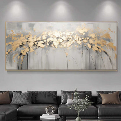 Tree with Golden Leaves 100% Handmade Gold Leaf Textured Painting Acrylic Abstract Oil Painting Wall Decor Living Room Golden Nature