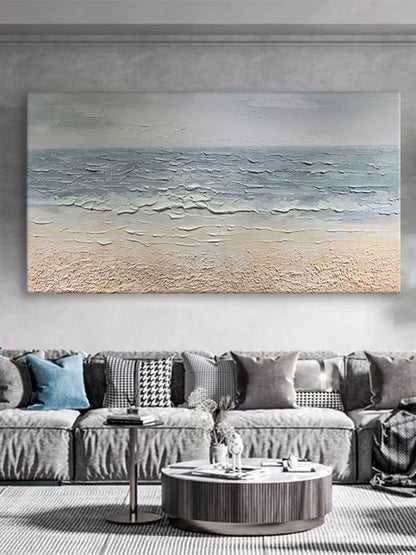 Abstract Beach Oil Painting On Canvas Original Sea Painting Large Wall Art Ocean Wall Art Custom Painting Living room Decor Beach Decor