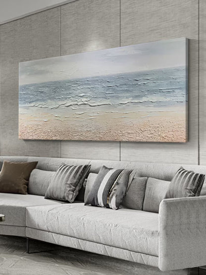 Abstract Beach Oil Painting On Canvas Original Sea Painting Large Wall Art Ocean Wall Art Custom Painting Living room Decor Beach Decor