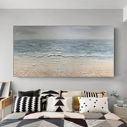 Abstract Beach Oil Painting On Canvas Original Sea Painting Large Wall Art Ocean Wall Art Custom Painting Living room Decor Beach Decor