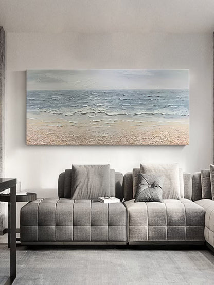 Abstract Beach Oil Painting On Canvas Original Sea Painting Large Wall Art Ocean Wall Art Custom Painting Living room Decor Beach Decor