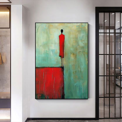 Original Hand Painted Single Figure Oil Painting On Canvas Large Wall Art Abstract Lonely Figure Wall Art Custom Painting Modern Living Room Home Decor