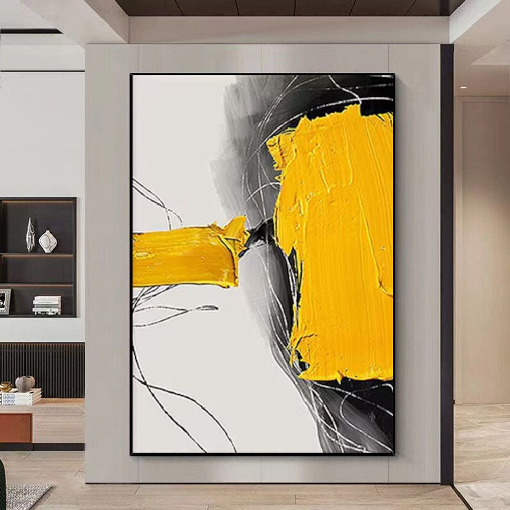 Abstract Oil Painting On Canvas Modern Oil Painting Yellow Hand Painted Large Wall Art For Home Decor