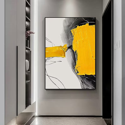 Abstract Oil Painting On Canvas Modern Oil Painting Yellow Hand Painted Large Wall Art For Home Decor