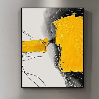 Abstract Oil Painting On Canvas Modern Oil Painting Yellow Hand Painted Large Wall Art For Home Decor