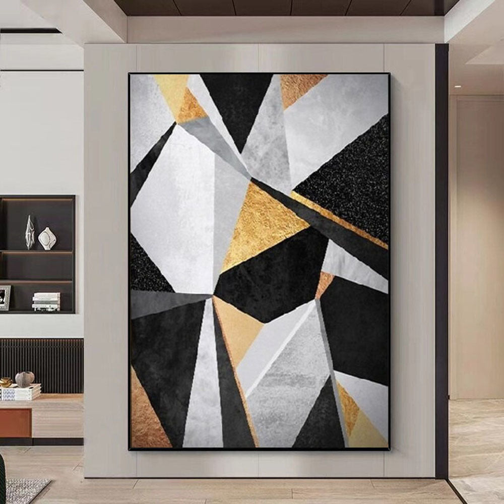 Abstract Oil Painting On Canvas Modern Oil Painting Hand Painted Triangle Large Wall Art For Home Decor